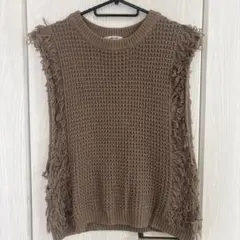 Studio Clip womens ブラウンニットベスト FREE サイズ