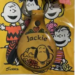 ヴィンテージ スヌーピー 革 キーホルダー