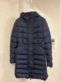 モンクレール　ダウンコート　Ａライン ネイビー フード付き