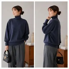 美品 ドゥロワー カシミヤシルク タートルニット 1のサムネイル