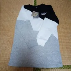 PUMA 長袖カットソー 黒/白/グレー