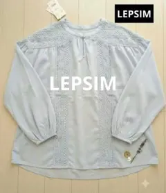 レース切り替え 長袖ブラウス ライトブルー LEPSIMのサムネイル