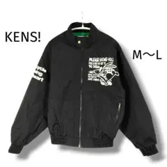 KENS! ナイロンジャケット ブルゾン ロゴプリント ブラック M〜L相当