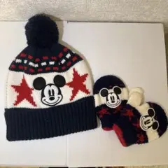 最終　ミッキーマウス ニット帽　手袋 50cm ディズニベビー　公式　クリスマス