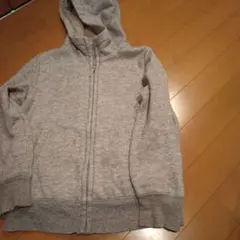 フリース裏地 フルジップパーカー 140サイズ グレー