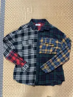 RAGOUT チェック柄 パッチワーク 長袖シャツ L