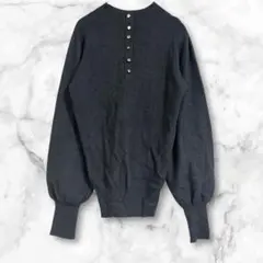 マーベラスバイピエロ　ダークグレー　長袖ニット　シンプル　大人っぽい　秋冬　M
