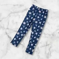 花柄ネイビー長ズボン 110cm 裏起毛　西松屋