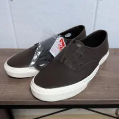 新品]25.5cm VANS ヴァンズ AUTHENTIC SLIP ON 茶 - メルカリ