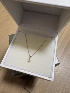 【美品】ヴァンドーム青山 K10 一粒ダイヤモンド ネックレス キャトル