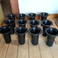 スリット鉢 12個 セット ブラック 園芸用(プラスチック製)のサムネイル