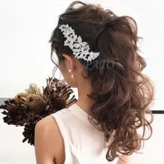 フラワー コーム ヘッドドレス★結婚式 ウェディング 髪飾り ヘアアクセサリー