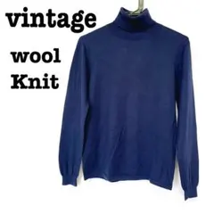 美品【 vintage 】 ハイネックニット タートルネックニット　ウールニット