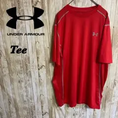 【E60】UNDER ARMOURアンダーアーマープリントロゴTeeレッド