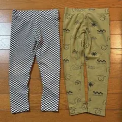 チェック柄・プリントデザイン ロングパンツ 2枚セット