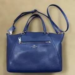 【美品】COACH ネイビー レザー ショルダーバッグ