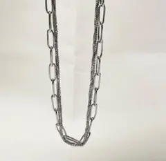 ステンレスネックレス　二連チェーンネックレス