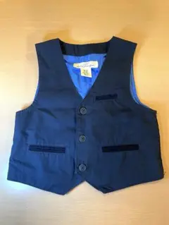 H&M ネイビー ボタン付きベスト US 5-6Y