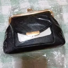 ラ*ル様 ポケット付がま口財布 ブラック