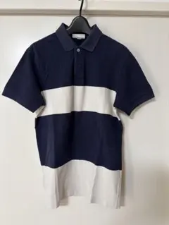 LACOSTE ネイビー ホワイト ボーダーポロシャツ US S