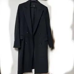 Theory ブラック ロングコート Pサイズ