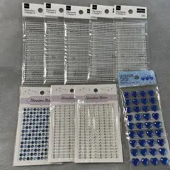 デコレーションシール ラインストーン パール ブルー 青 オーロラ