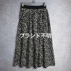 レオパード 総柄 ロングプリーツスカート