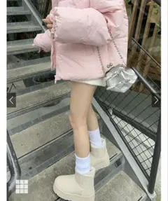 アイボリー ムートンブーツ ショート丈 スタイル良く見え＊可愛いです＊