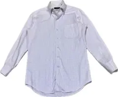 美品★シップス♂イタリアンカラービジネスドレスシャツ★ギンガムチェック★淡ピンク
