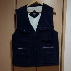 ミリタリー　WINGBASE コーデュロイ ベスト L ネイビー