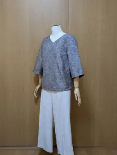 着物リメイク　ブラウス　大島紬　Ｍ〜L