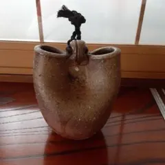 信楽焼 名工 上田直方 変形手付花入 陶器 吊り花入 花器 信楽焼 名工 上田直方 変形手付花入 陶器 吊り花入 花器 - メルカリ