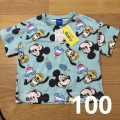 Disney ミッキー＆プルート 総柄Tシャツ 100cm