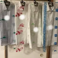 ❷長袖ワイシャツ 4枚セット 白系クリーニング済