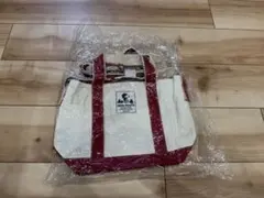 スヌーピー GREEN PEANUTS トートバッグ アイボリー/レッド