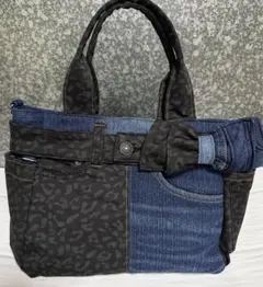 デニム　ハンドメイド　リメイクバッグ