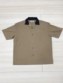 CIAOPANIC 半袖シャツ ベージュ×ネイビー Lサイズ バイカラーのサムネイル