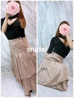 リングチョーカートップス×レイヤードスカート