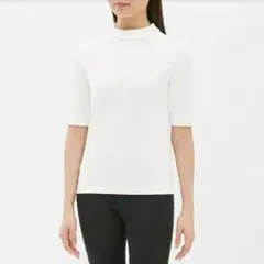 GU レディース 五分袖 ハイネック リブ トップス Ｍ