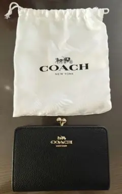 COACH ブラック 二つ折り財布 保存袋付き