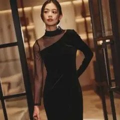 2025AW♡シアーコンビタイトワンピース