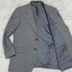 極美品　ダックス　テーラードジャケット　ツイード　カシミア混　チェック