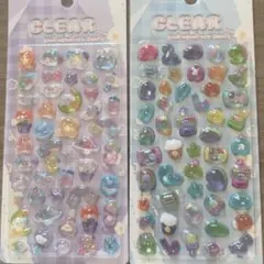 正規品 クリア ぷくぷくキャンディシール 2種セット 恐竜