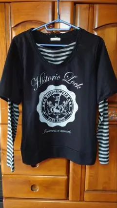 ブラックストライプ長袖Tシャツ