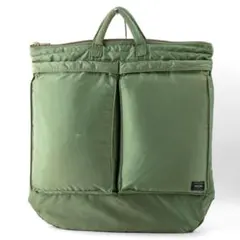 A136【ポーター／タンカー】ヘルメットバッグ　ショルダーバッグ　セージグリーン