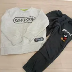 ベビードール　アウトドア　ミッキー　トレーナー　長ズボン　120　2点　セット