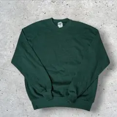 90s　JERZEES 無地 スウェット トレーナー ダークグリーン　Ｌ