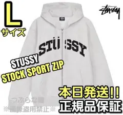 STUSSY STOCK SPORT ZIP パーカー Lサイズ グレー