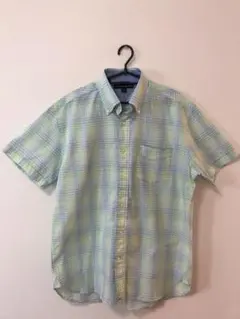 tommyメンズ チェック半袖シャツ【日曜特価】