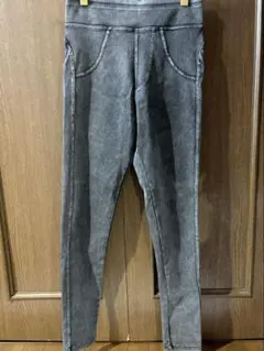 グレー デニム風 ヨガパンツ Lサイズ